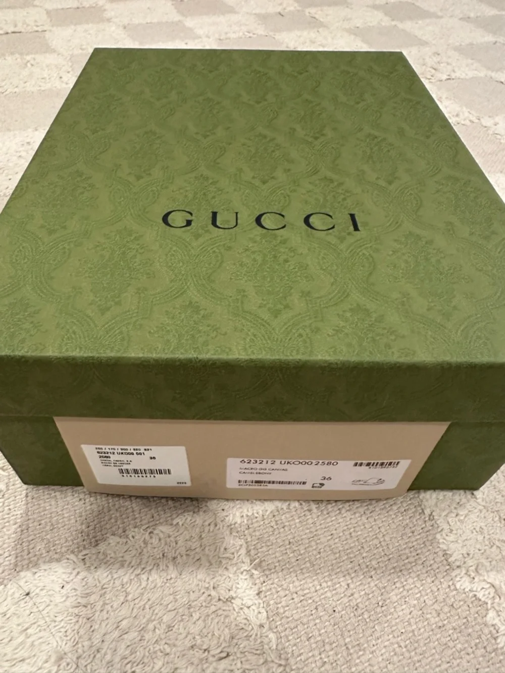 Gucci Camel Ebony GG Canvas Slide Sandals - Picture 6 of 7